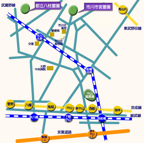 市川市営霊園　霊園地図　霊園・墓石の須藤石材